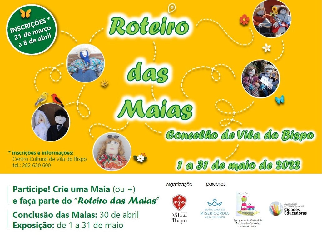 A Câmara Municipal de Vila do Bispo desafia a comunidade a criar uma Maia e a participar no Roteiro das Maias do concelho, de 1 a 31 de Maio