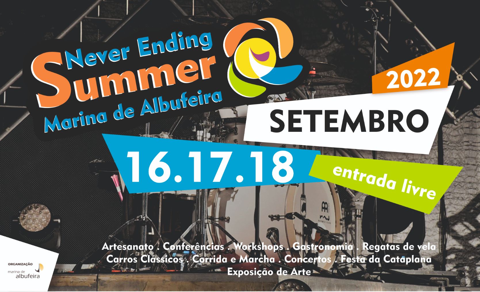 Never Ending Summer Marina de Albufeira, o último grande festival do verão no Algarve, está de volta nos dias 16, 17 e 18 de Setembro de 2022 com muitas novidades e com um excelente cartaz musical