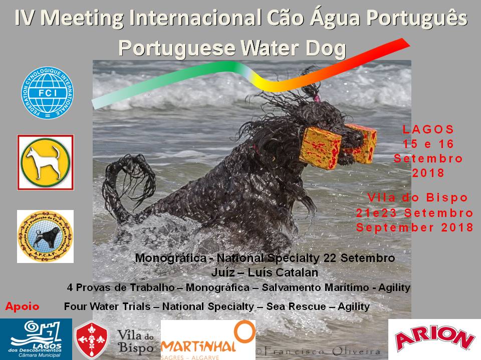 V Meeting Internacional Cão de Água Português e XXX Exposição Canina Monográfica exibem-se no concelho de Vila do Bispo