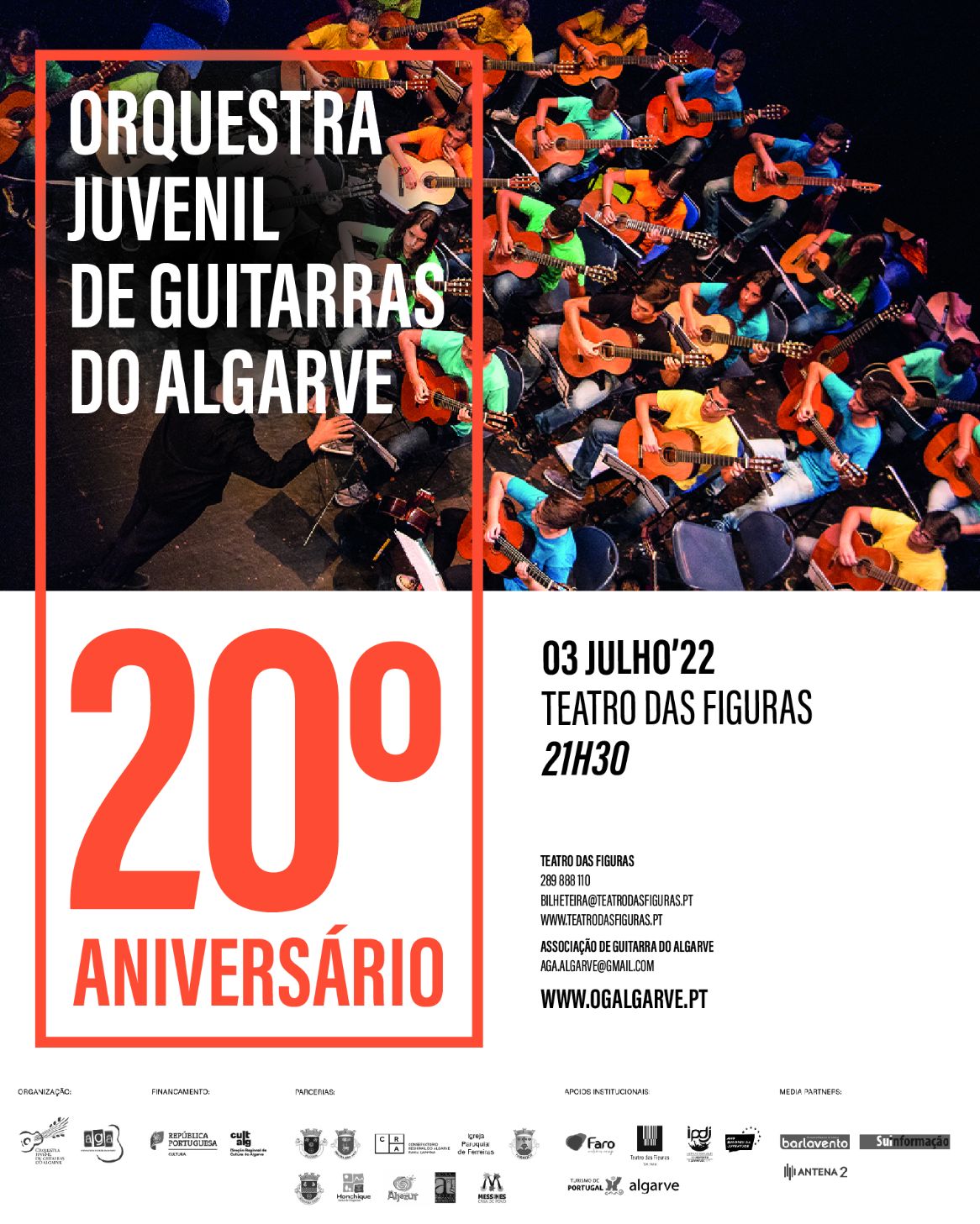 Orquestra Juvenil de Guitarras do Algarve celebra 20º aniversário com estreia mundial de “Viagens” e muitos convidados