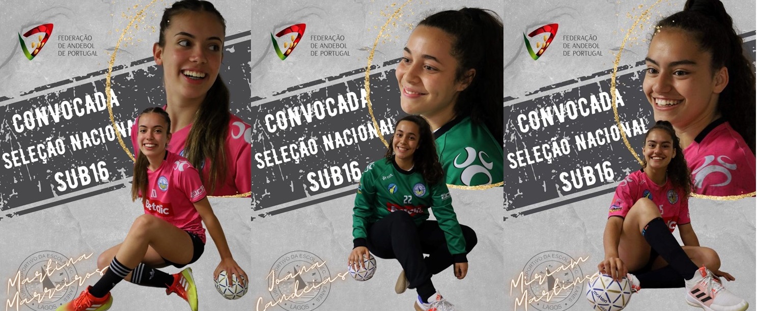 Seleção Nacional Sub-16 de Andebol Feminina: Martina Marreiros, Joana Candeias e Miriam Martins na convocatória para participação no European Open