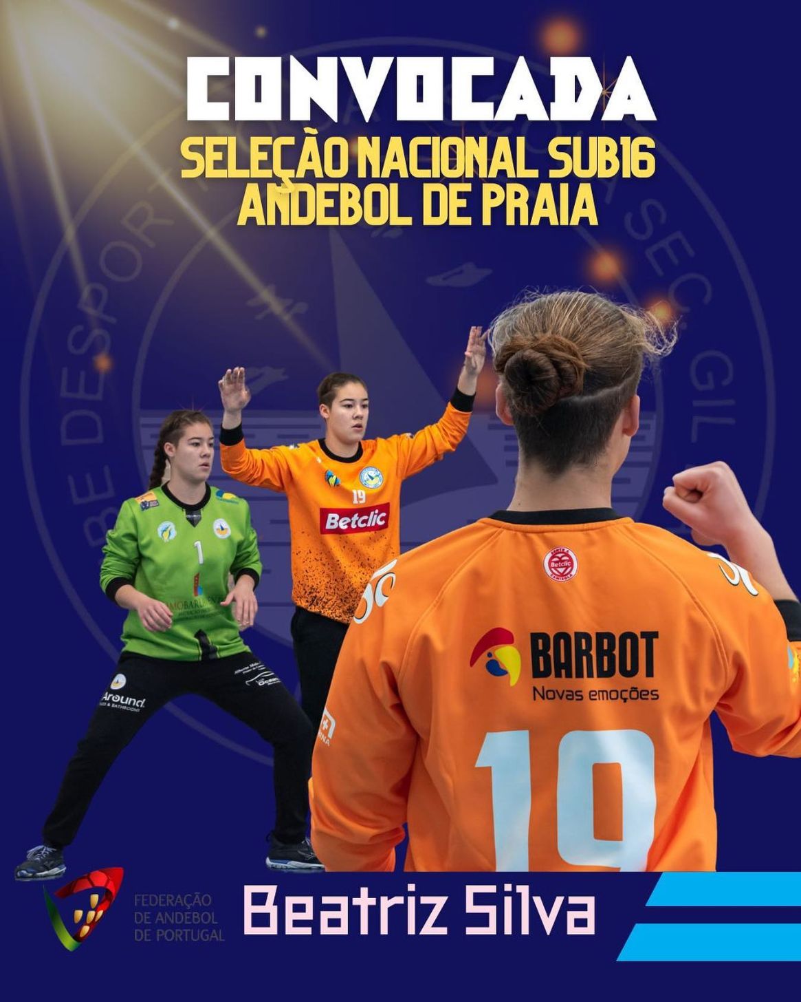 Lacobrigense Beatriz Silva na Selecção Nacional sub-16 Feminina de Andebol de Praia para o Campeonato da Europa – “Beach Handball YAC 16 Euro 2022”