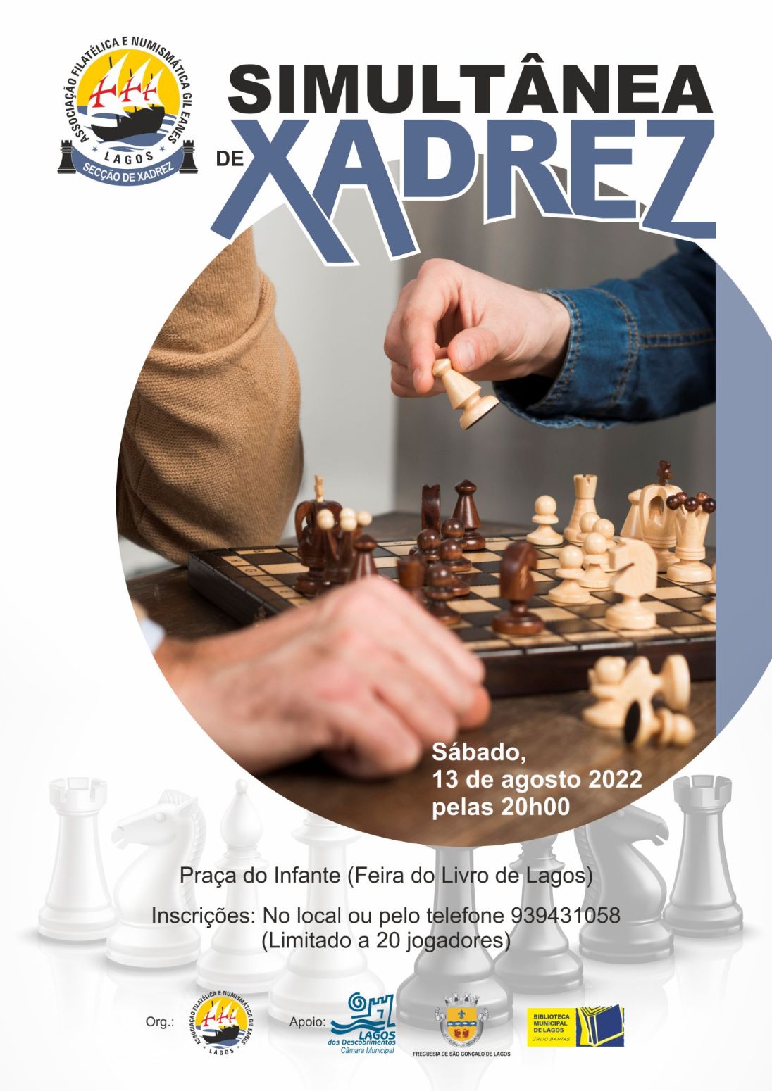 Associação Filatélica e Numismática Gil Eanes - Lagos promove Simultânea de Xadrez