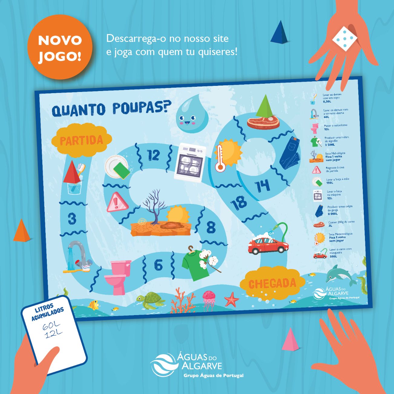 Águas do Algarve celebra Dia da Monitorização da Água com o jogo “Quanto Poupas?”