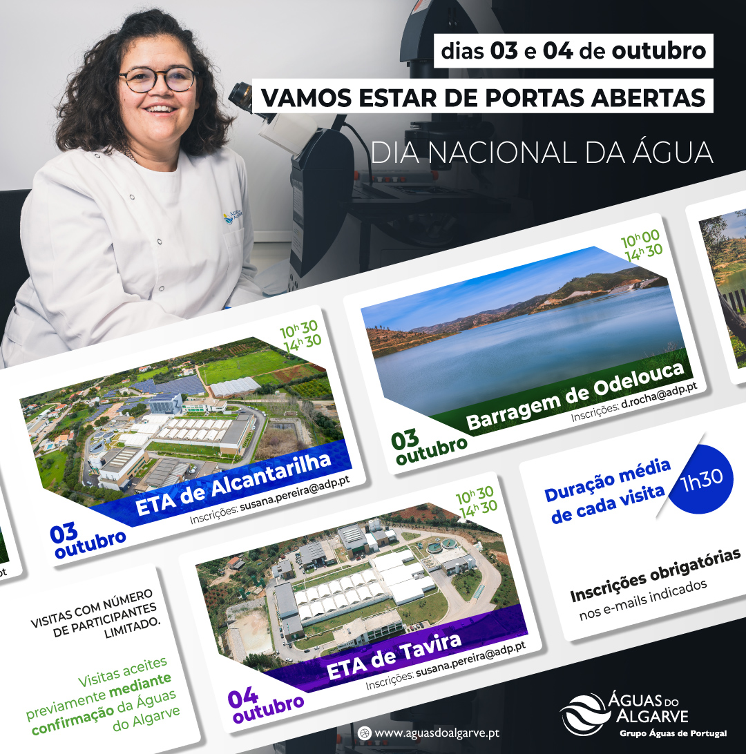 No Dia Nacional da Água, a Águas do Algarve irá mais uma vez celebrar e conta com a sua visita