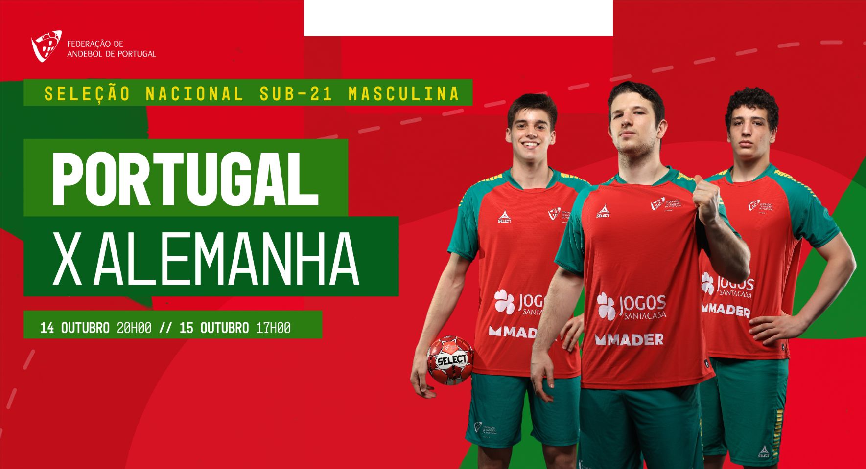 Odemira recebe jogos das selecções Sub-21 masculinas de andebol de Portugal e Alemanha