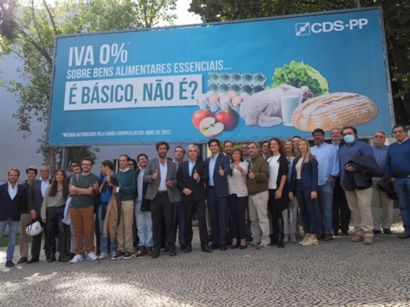 CDS-PP lança Outdoor - IVA à taxa zero dos bens alimentares essenciais