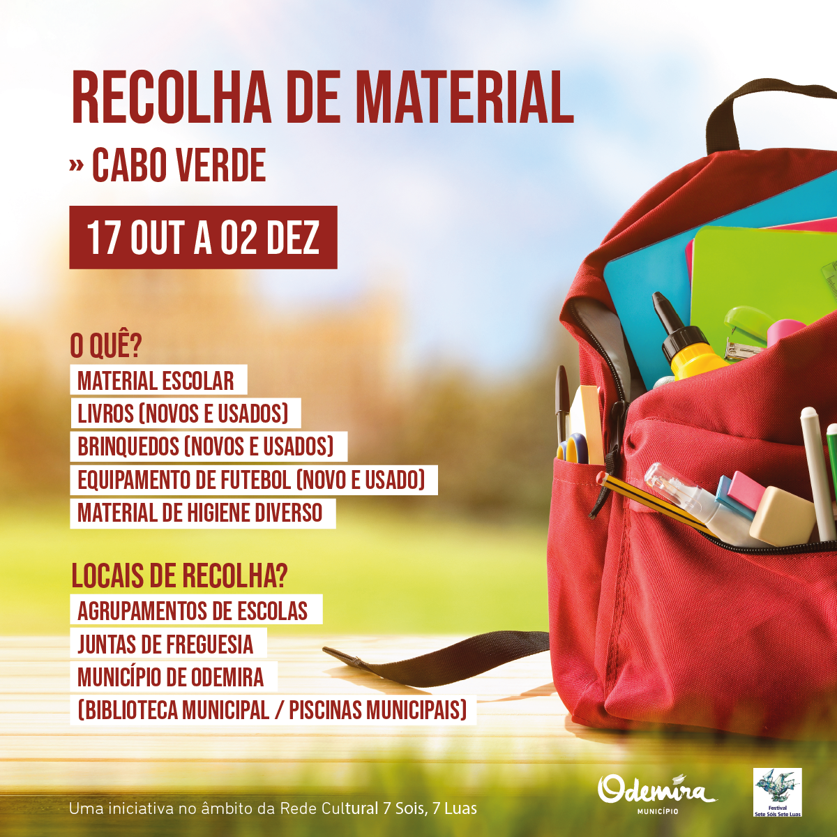 Odemira promove campanha de recolha de bens para Cabo Verde