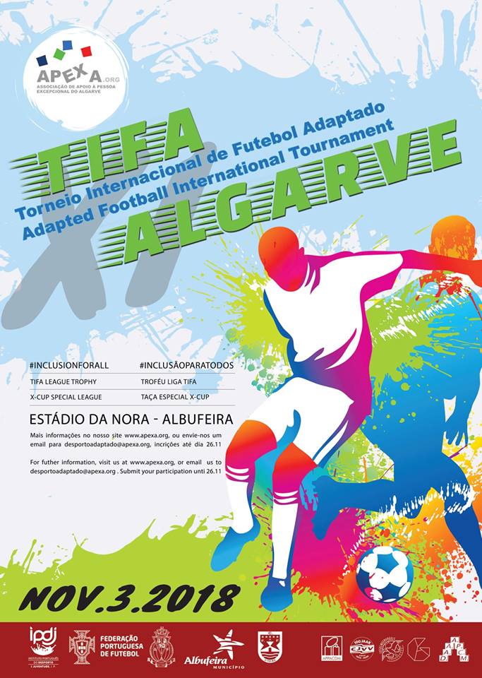 A 11ª Edição do Torneio Internacional de Futebol Adaptado do Algarve (TIFAA) realiza-se dia 3 de Novembro
