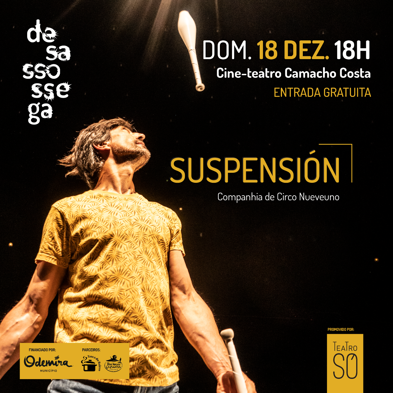 Odemira recebe espectáculo Suspensión, pela Companhia de Circo madrilena Nueveuno