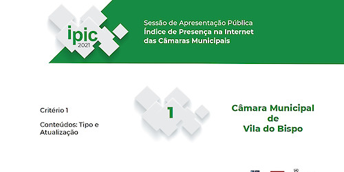 Câmara de Vila do Bispo premiada pela sua presença na internet