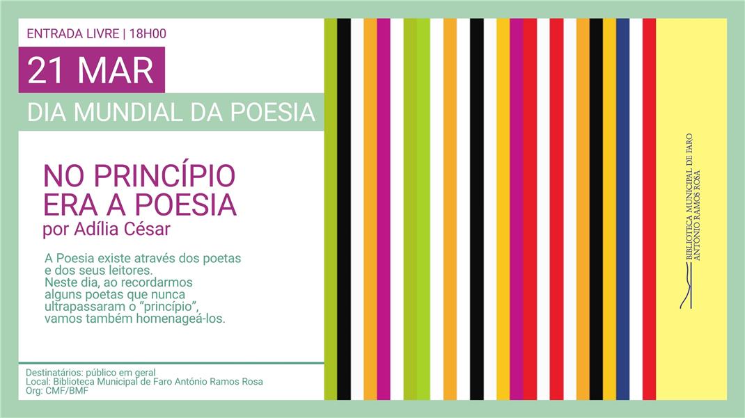 Dia Mundial da Poesia com Adília César, na Biblioteca Municipal de Faro