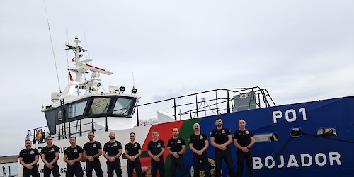 Lancha de Patrulhamento Costeiro Bojador chegou a Crotone em Itália, no âmbito da missão da FRONTEX