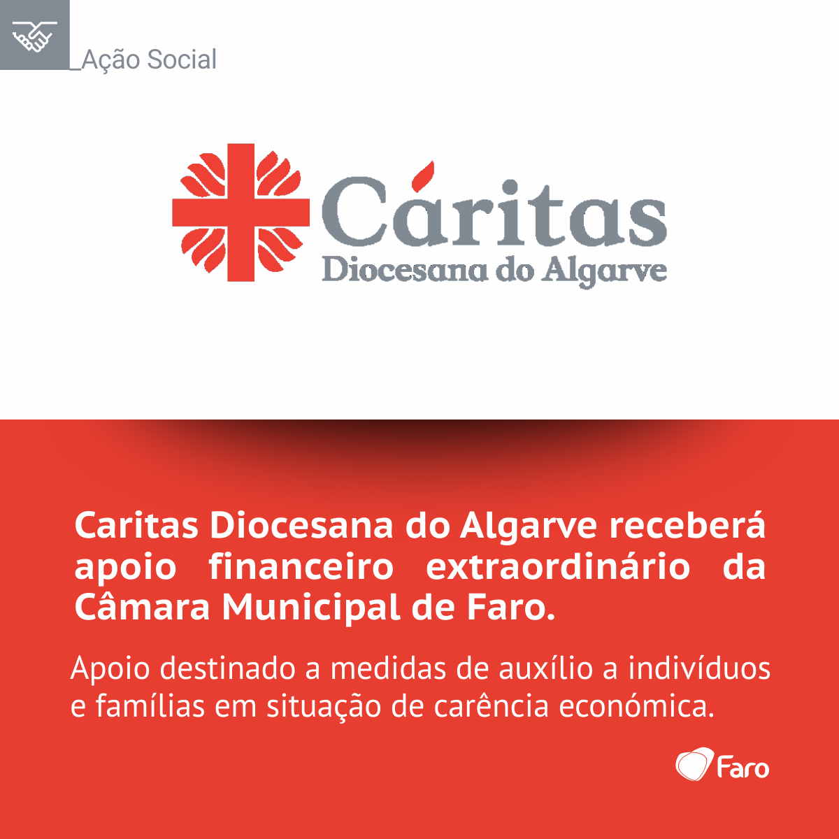 Caritas Diocesana do Algarve receberá apoio financeiro extraordinário da Câmara Municipal de Faro