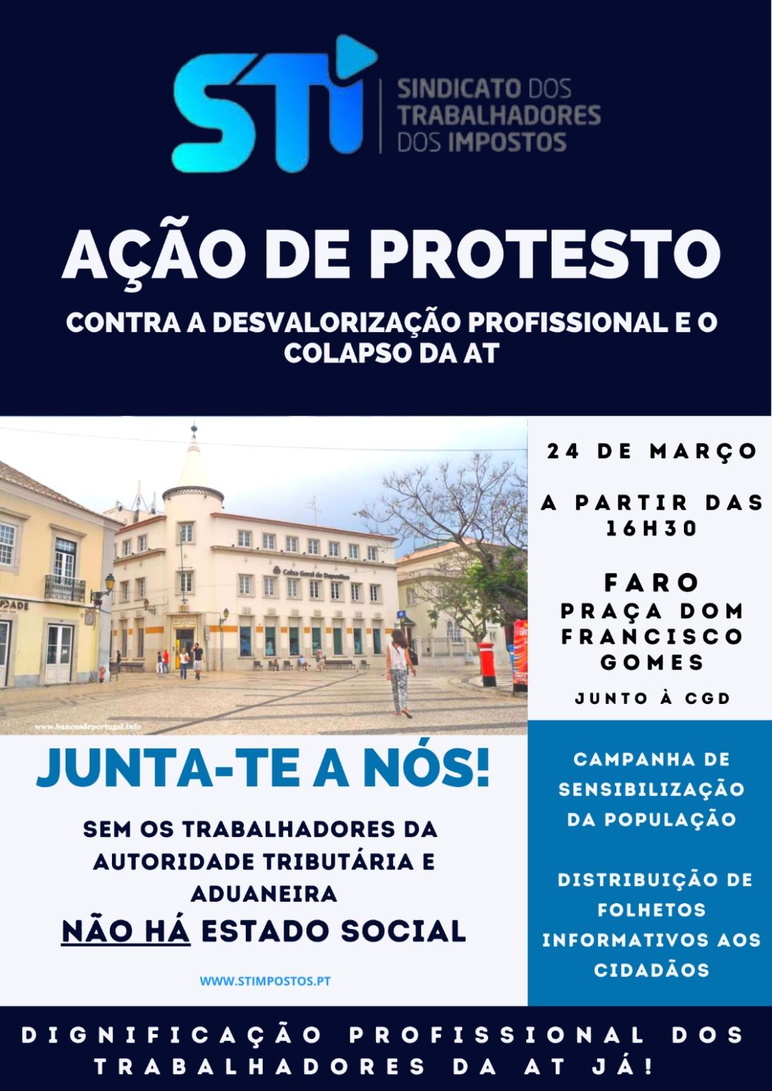 Faro: Trabalhadores dos Impostos convocam protesto para sexta-feira I 24 Março I 16.30h