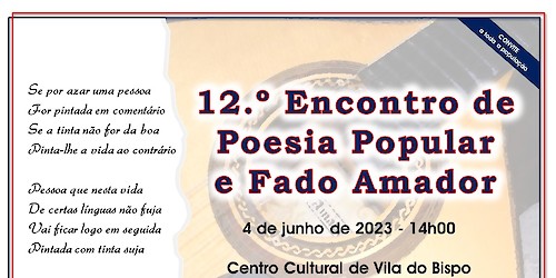 12º Encontro de Poesia Popular e Fado Amador