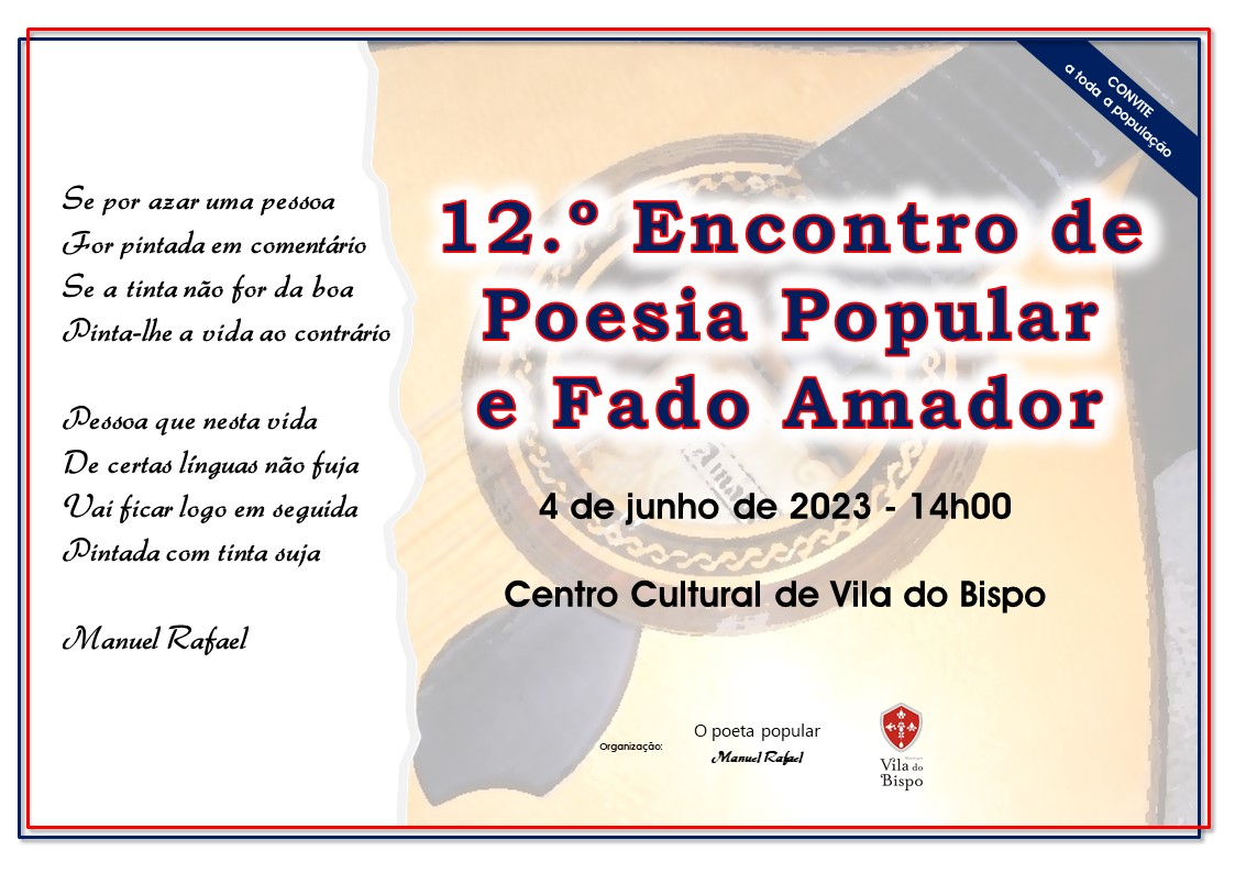 12º Encontro de Poesia Popular e Fado Amador