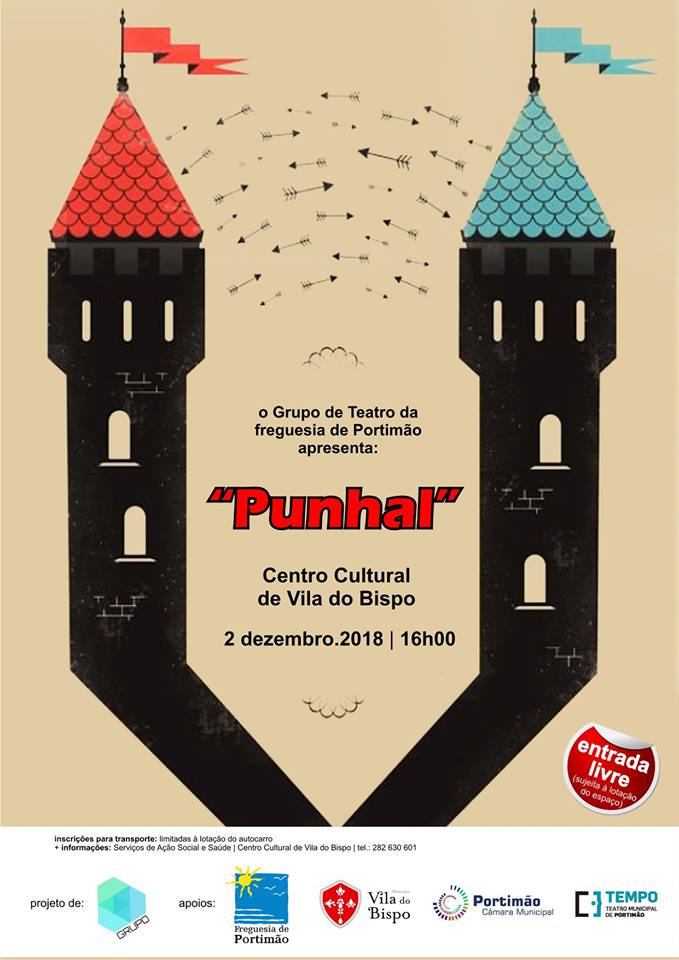 Peça de Teatro "Punhal" - dia 2 de dezembro no Centro cultural de Vila do Bispo - entrada livre