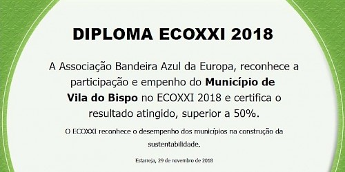 Vila do Bispo distinguida com a Bandeira Verde ECO XXI 2018