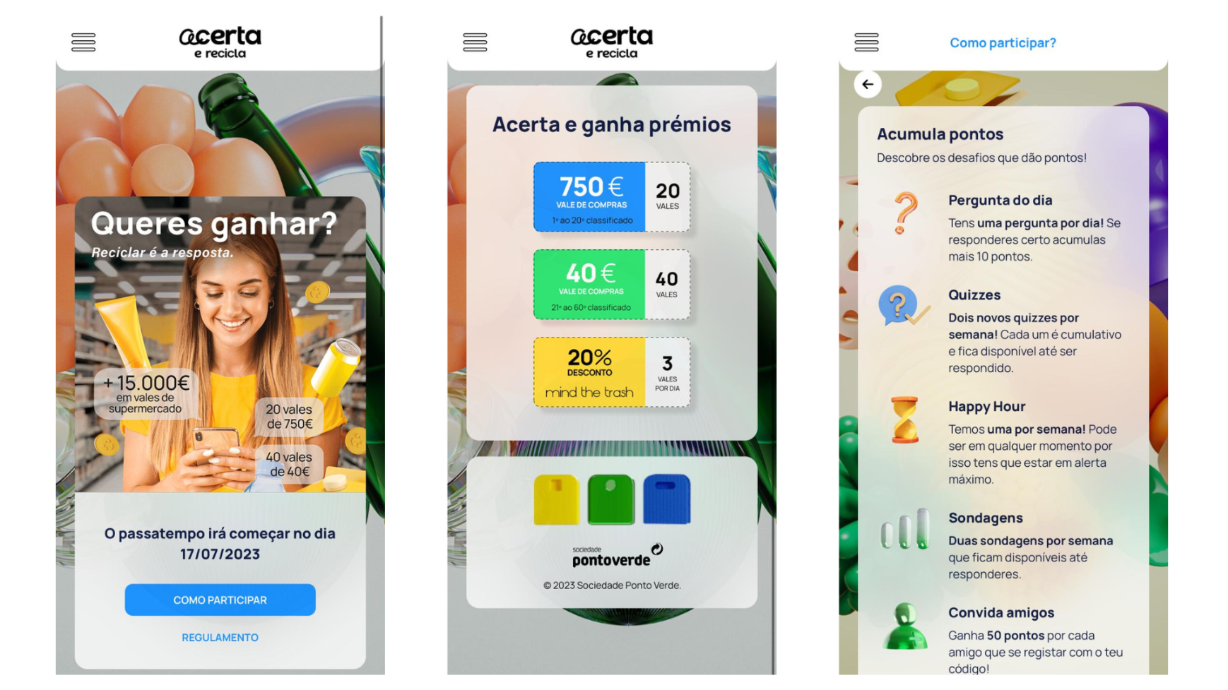 “Acerta e Recicla”: a nova app que incentiva a reciclar e dá cartões presente em supermercados