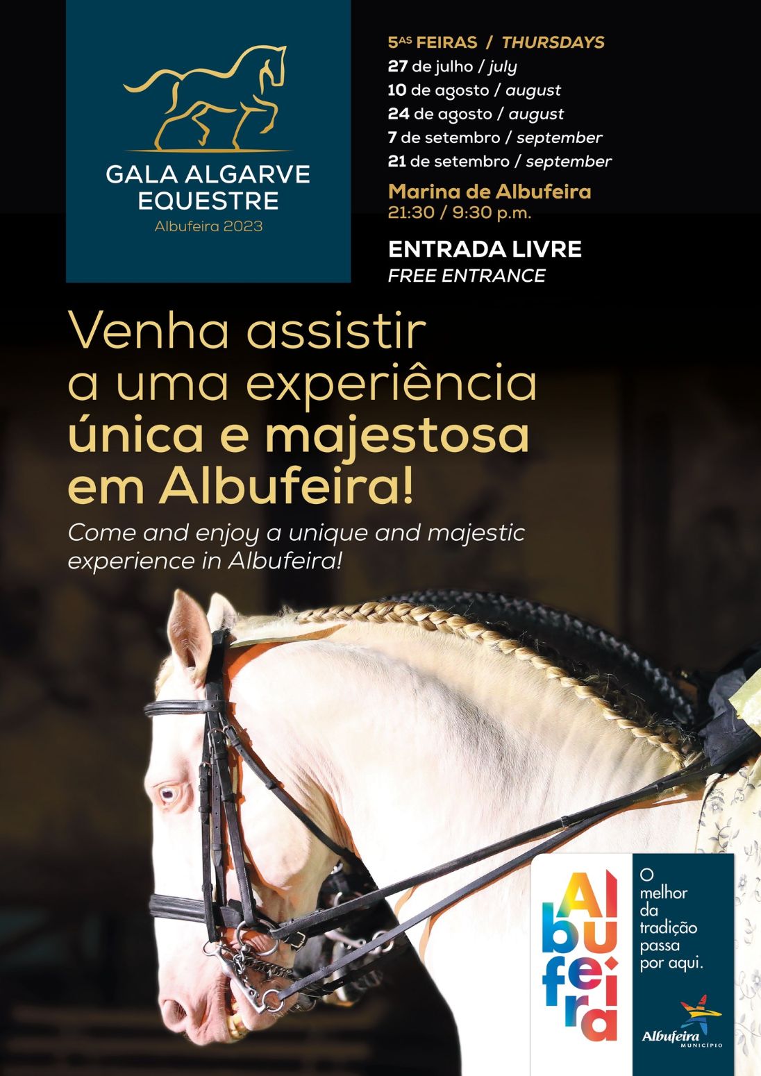 Albufeira presta homenagem ao Cavalo Lusitano com a “Gala Equestre Algarve – Albufeira 2023”