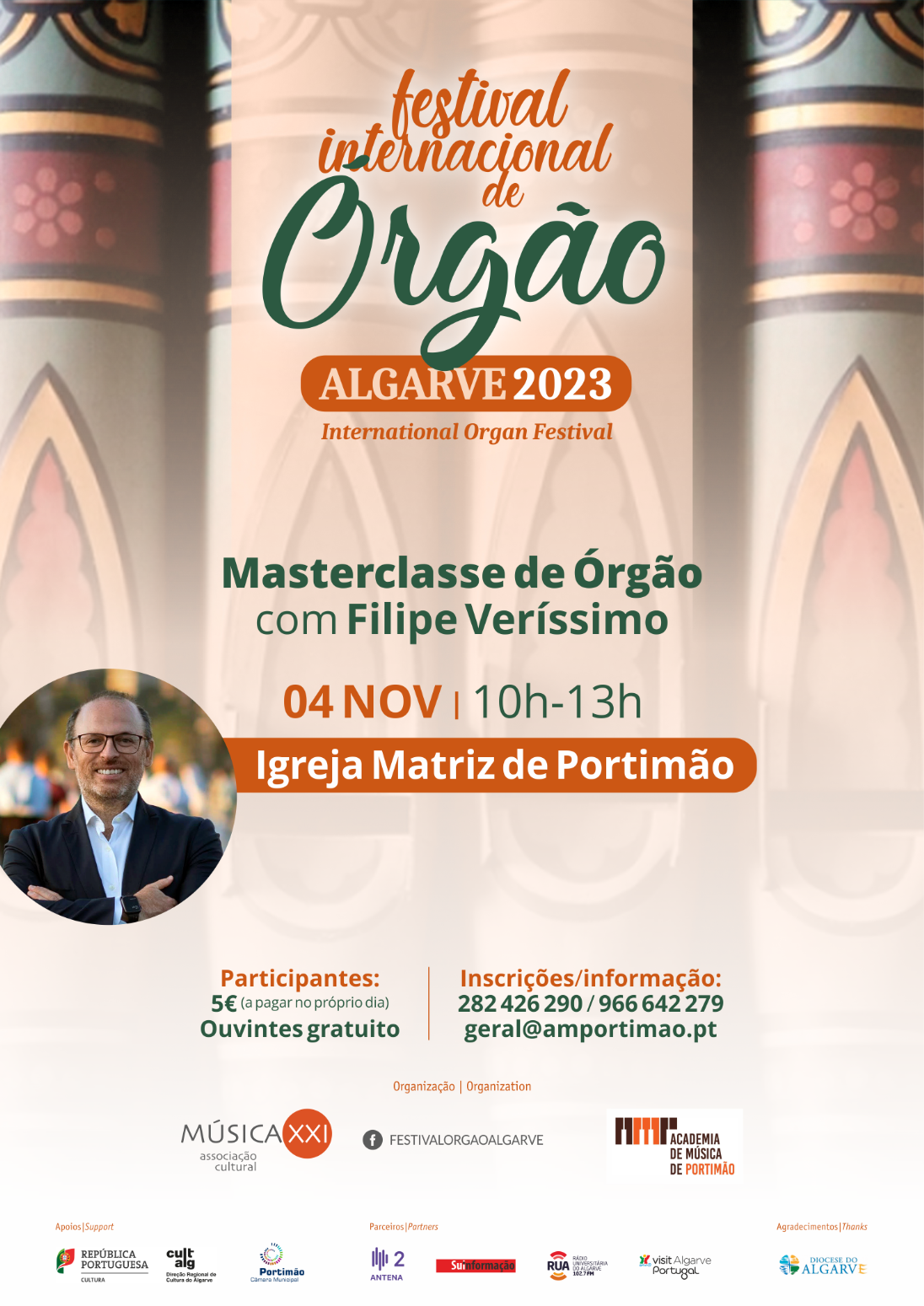 Portimão e Faro recebem os concertos inaugurais do Festival de Órgão