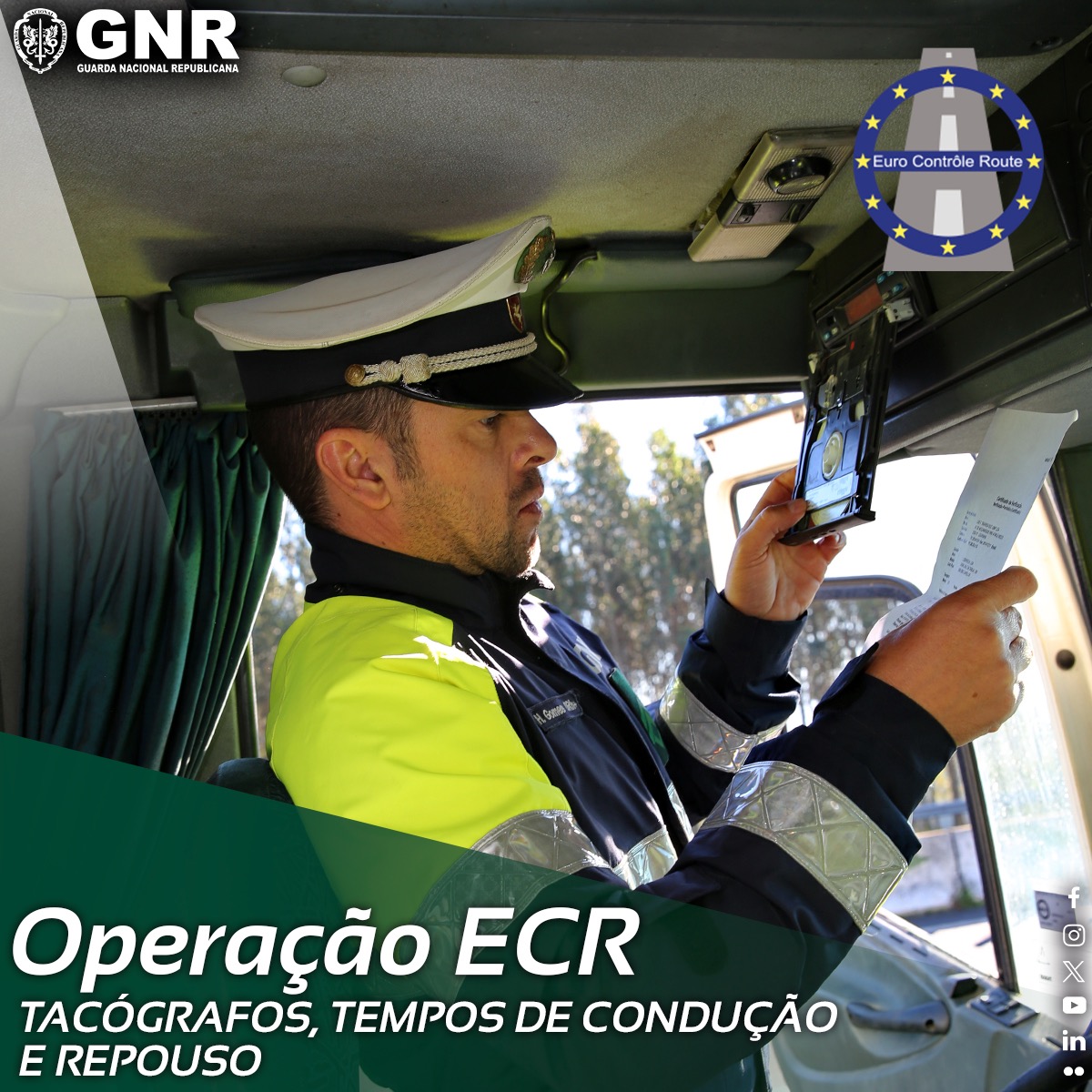 Operação "ECR 2023 - Tacógrafos e tempos de condução e repouso"