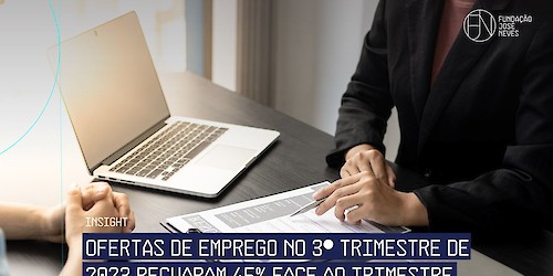 Ofertas de emprego no 3º trimestre de 2023 recuaram 45% face ao trimestre anterior