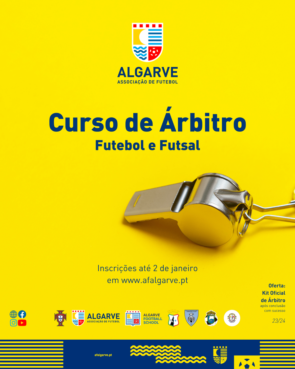 Cursos de Árbitro de Futebol e de Futsal: Inscrições continuam abertas