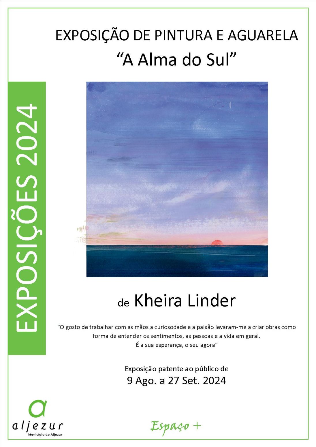 Exposição de Pintura e Aguarela “A Alma do Sul”, de Kheira Linder