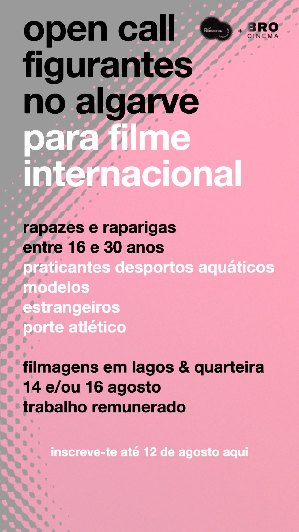 Open Call para Figuração | ALGARVE 14 e 16 de Agosto