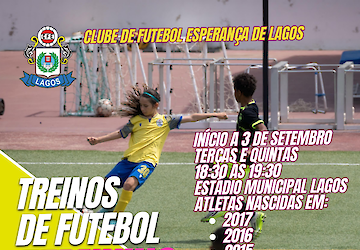 Clube de Futebol Esperança de Lagos promove treinos de Futebol Feminino