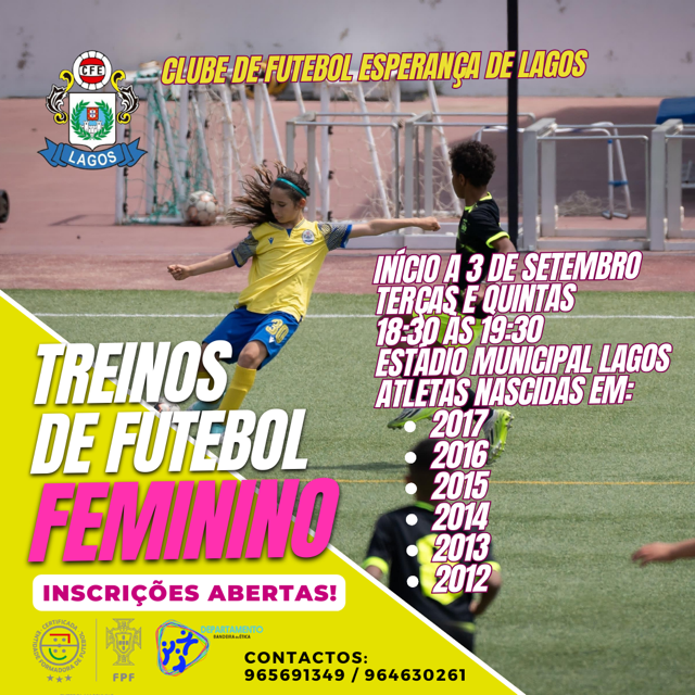 Clube de Futebol Esperança de Lagos promove treinos de Futebol Feminino