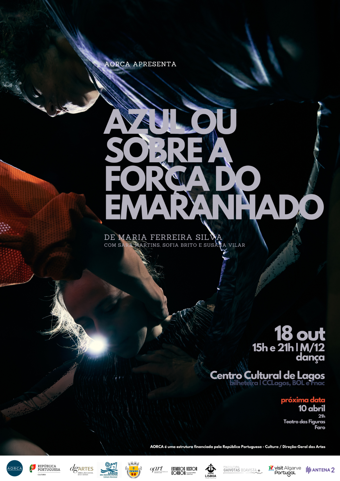 AORCA apresenta o espetáculo de dança contemporânea "Azul ou Sobre a força do emaranhado"