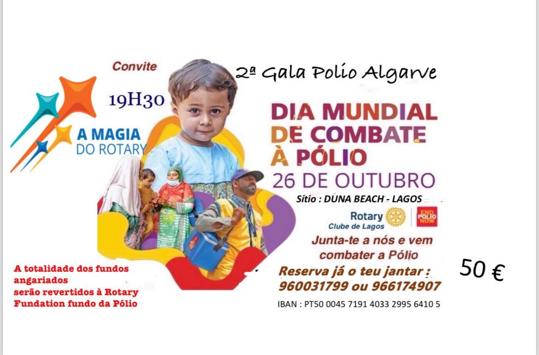 Rotary Clube de Lagos: 2ª Gala Pólio Algarve