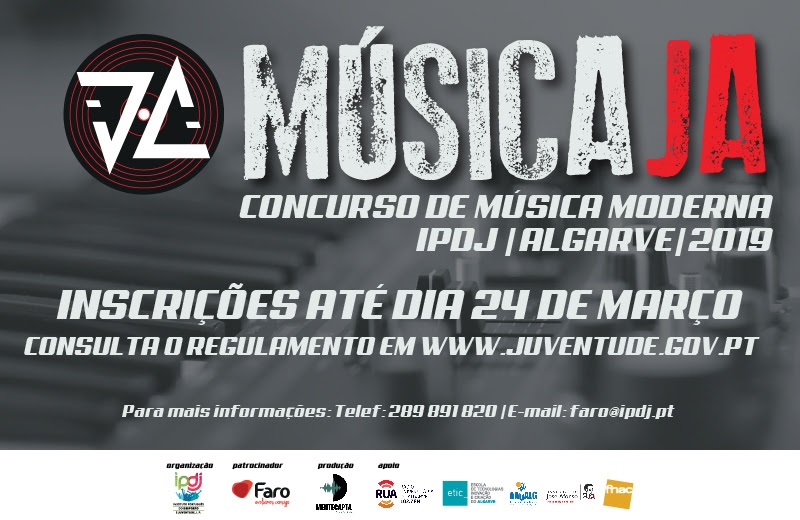 INSCREVE-TE  NO  MÚSICA JA! - Concurso de Música Moderna IPDJ Algarve – 2019