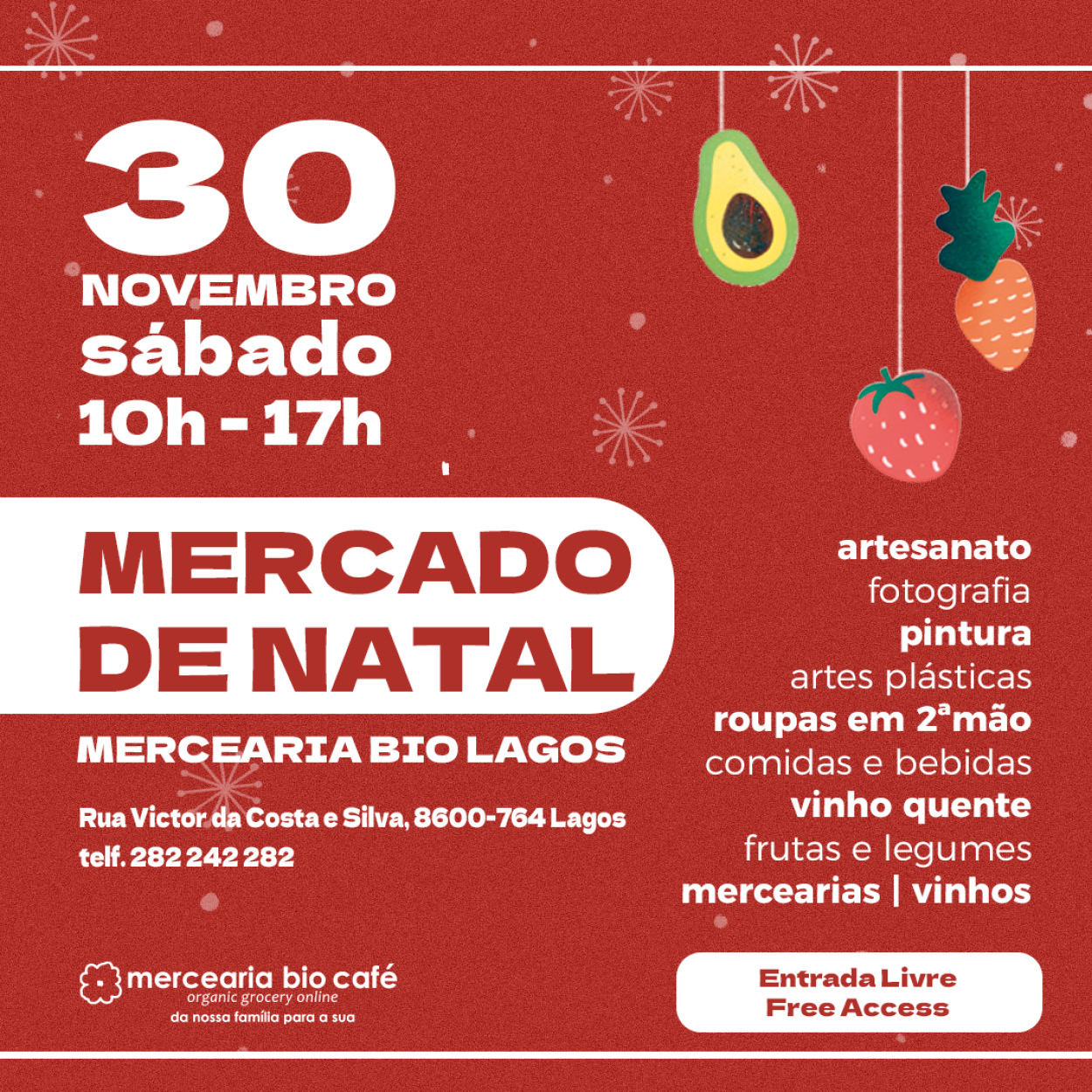 Mercado de Natal da Mercearia Bio em Lagos