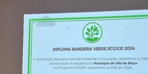 Município de Vila do Bispo Galardoado com a Bandeira Verde ECOXXI 2024