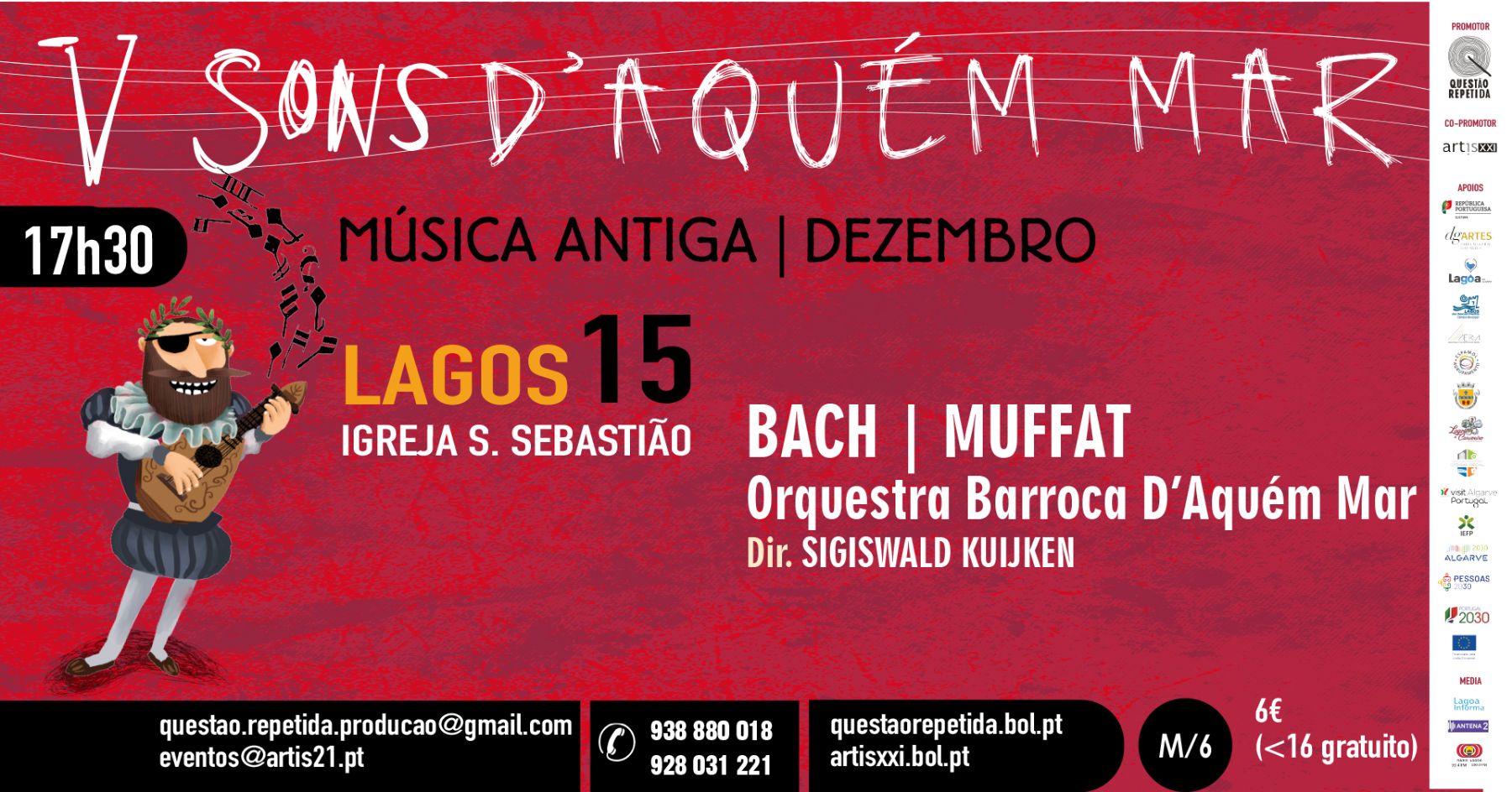 Orquestra Barroca D’Aquém Mar em Lagos com Música Antiga na Igreja de São Sebastião