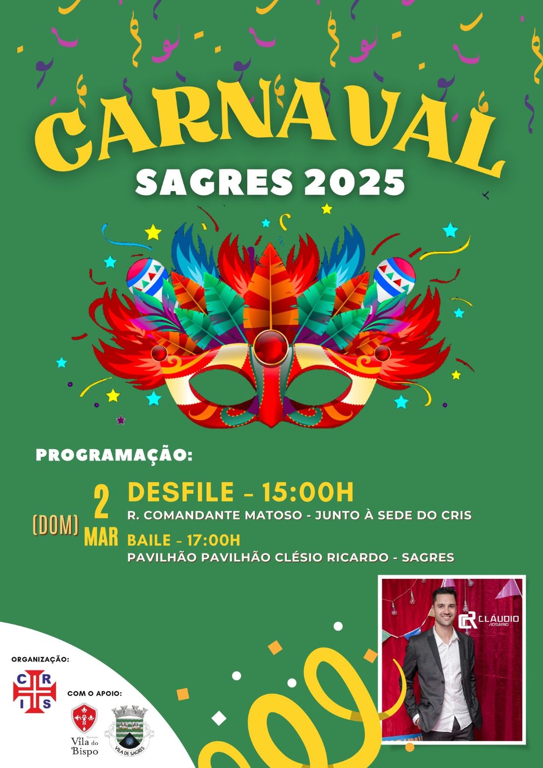 Carnaval de Sagres 2025 sai à rua no domingo, dia 2 de Março