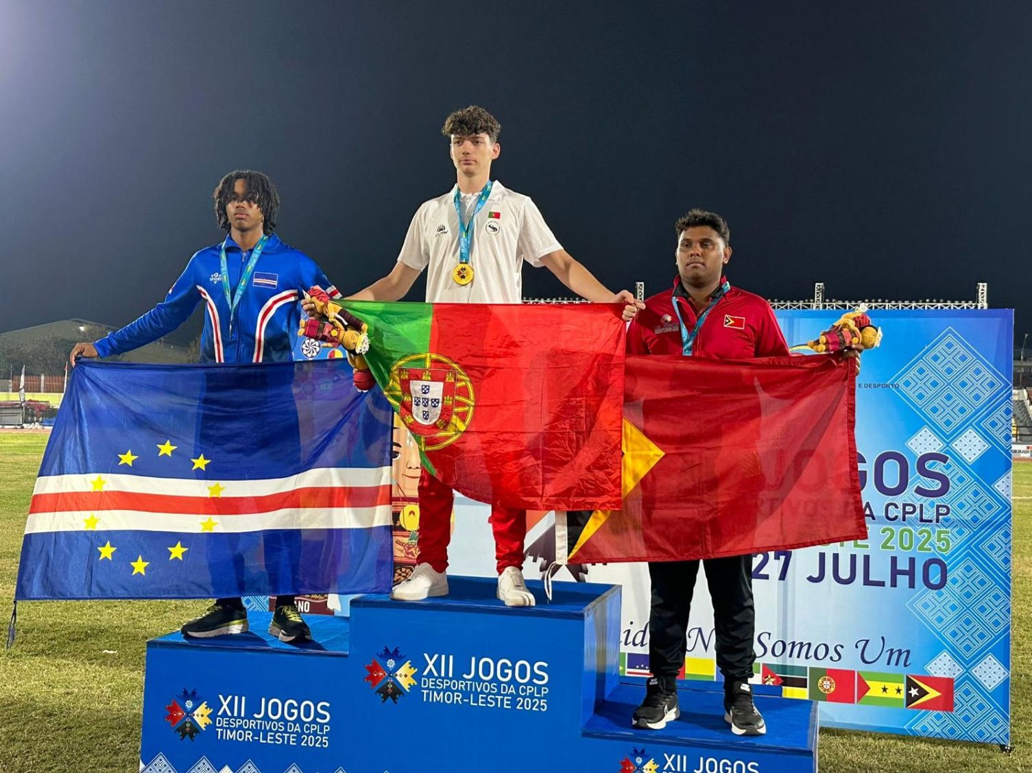 Atletismo: Medalha de Ouro para Guilherme Gavina do CRCD Luzense no Lançamento do Peso, nos Jogos da CPLP, em Timor Leste