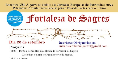 Fortaleza de Sagres associa-se às Jornadas Europeias do Património com um Encontro de Urban Sketchers Algarve e “Concertos ao Entardecer”