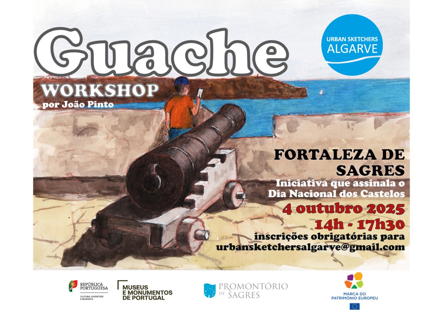 Fortaleza de Sagres celebra Dia Nacional dos Castelos, com workshop de guache, recital de violoncelo e uma visita contextualizada pelo arqueólogo Rui Pedro Barbosa