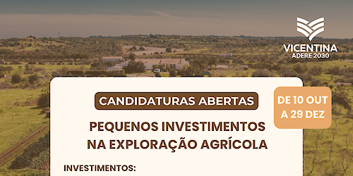 GAL Vicentina Adere 2030 lança a Implementação da Estratégia de Desenvolvimento Local com a abertura do 1º concurso para apoio ao investimento