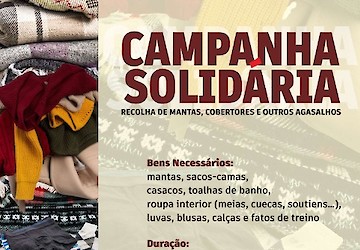 Campanha apela à doação de mantas cobertores e agasalhos