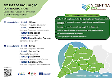 A Vicentina promove Sessões de Divulgação no âmbito da criação de emprego e microempreendedorismo – Projeto CAFE