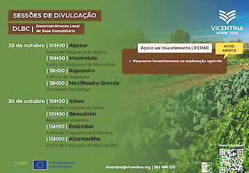 A Vicentina promove Sessões de Divulgação no âmbito da medida  D1.1.1.1 – Pequenos investimentos na exploração agrícola