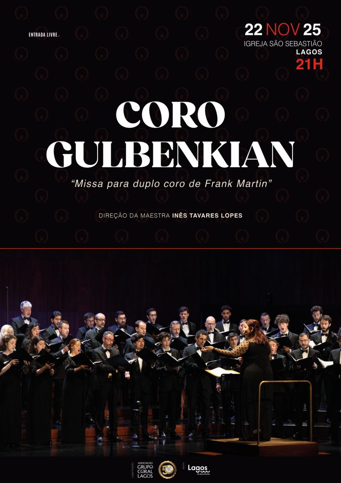 Concerto Coro Gulbenkian integrado nas comemorações do 50º Aniversário da Associação Grupo Coral Lagos