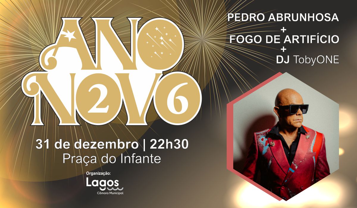 Lagos celebra a chegada de 2026 com Pedro Abrunhosa e um espetacular fogo de artifício