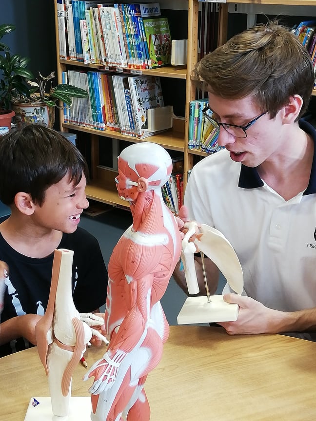 Estudantes da licenciatura de Fisioterapia do Instituto Piaget ensinam Anatomia Humana a alunos do 1ºCiclo